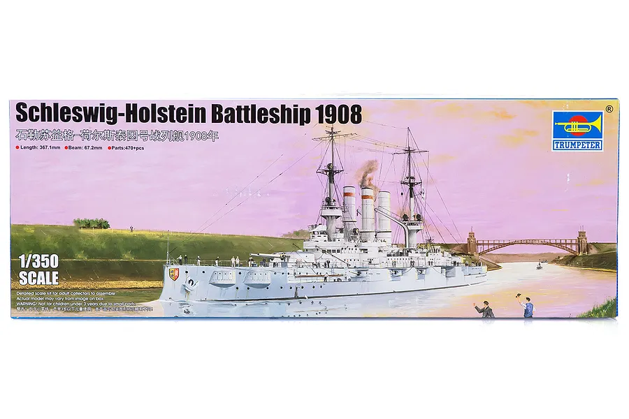 Trumpeter 1/350 Schleswig-Holstein 1908 Battleship Plastic Model Kit image 38365