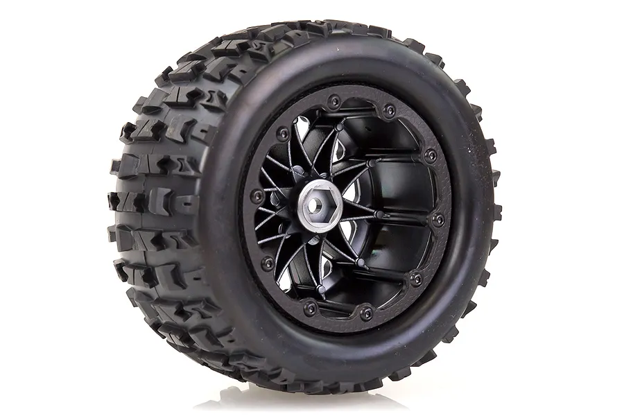 Louise 3.3&amp;quot; MT-Pioneer MFT Tyres on (1/2 Offset) Black Chrome Rims - Beadlocked Wheels 2Pcs image 38398