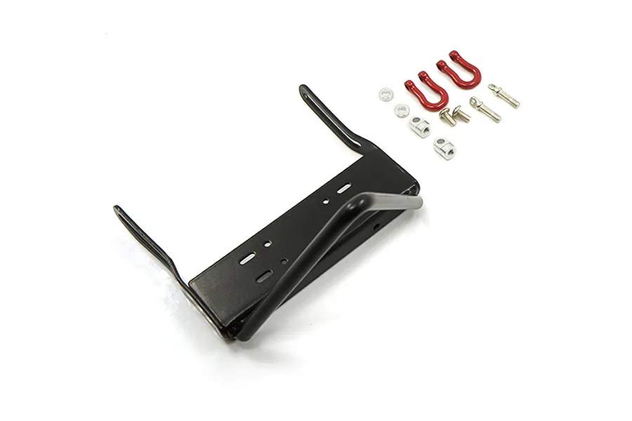 Yeah Racing Black Steel SCX10 II Stinger Front Bumper w/ Winch Mount &amp;amp; D Shackles image 38411