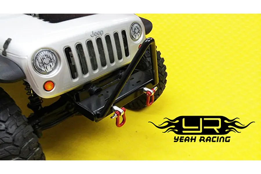 Yeah Racing Black Steel SCX10 II Stinger Front Bumper w/ Winch Mount &amp;amp; D Shackles image 38413