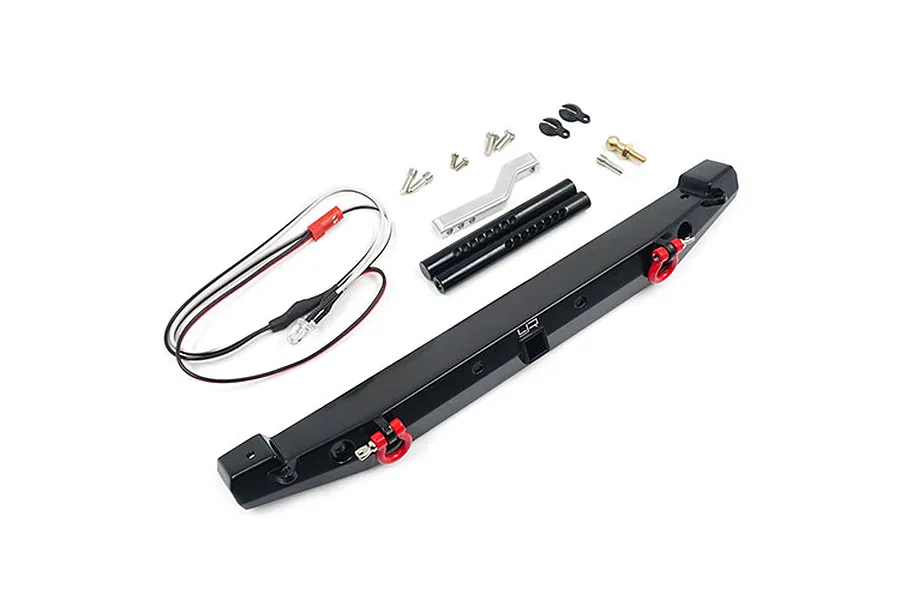 Yeah Racing Black Aluminium TRX-4 &amp;amp; SCX10 II Rear Bumper w/ LED Lights &amp;amp; Tow Hook image 38424