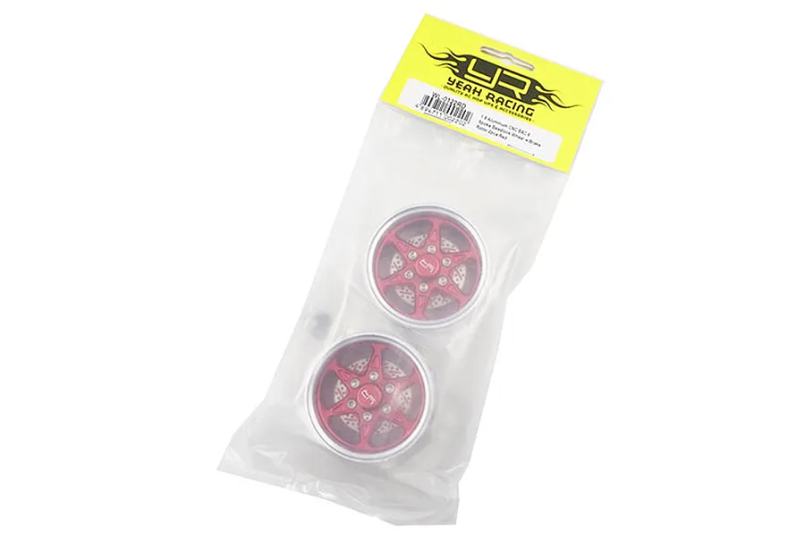 Yeah Racing Red Aluminium 1.9&amp;quot; BXC 6 Spoke Rims 2Pcs w/ Brake Rotors image 38505