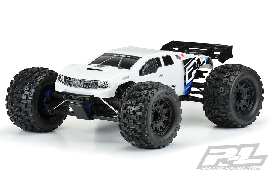 Pro-Line 1/8 E-Revo 2.0 Brute Bash Armor Pre-Cut White Painted Body Shell image 38572