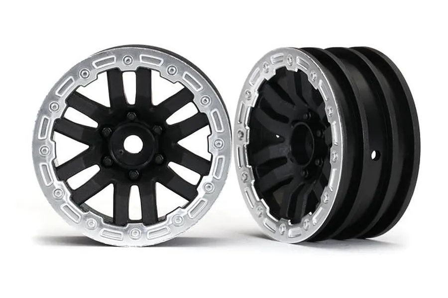 Traxxas TRX-4 1.9&amp;quot; Black/Satin Chrome Rims 2Pcs image 38609