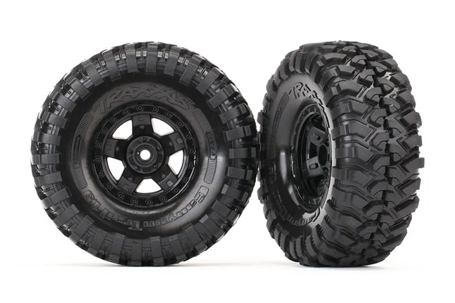Traxxas 1.9&amp;quot; Canyon Trail Tyres on Black Rims - Glued Wheels 2Pcs image 38613