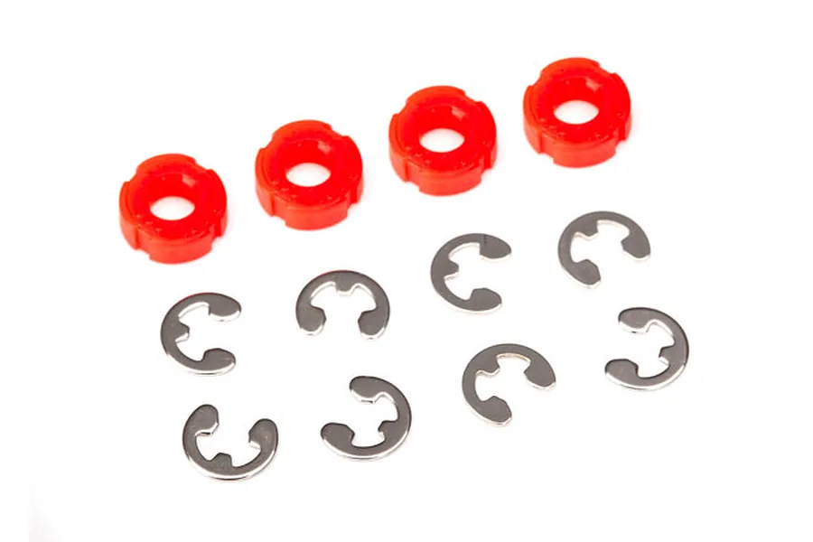 Traxxas Red Piston Dampers &amp;amp; E-Clip Set image 38668