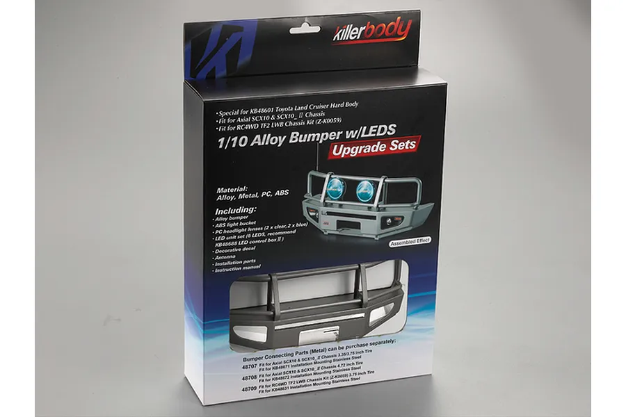 Killerbody 1/10 Toyota Land Cruiser Silver Grey Alloy Bumper w/ LEDS Upgrade Sets image 38684