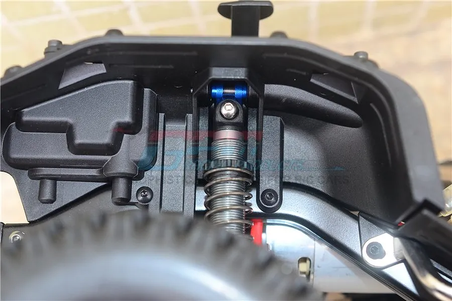 GPM Blue Aluminium TRX-4 Adjustable Front &amp;amp; Rear Shock Mount Set image 2