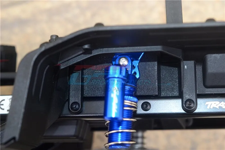 GPM Blue Aluminium TRX-4 Adjustable Front &amp;amp; Rear Shock Mount Set image 3