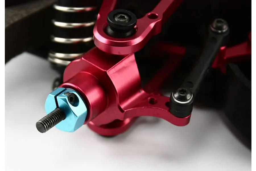 Yeah Racing Blue Aluminium 12mm Wheel Hexes (6mm Thick) 4Pcs w/ Hardware image 2