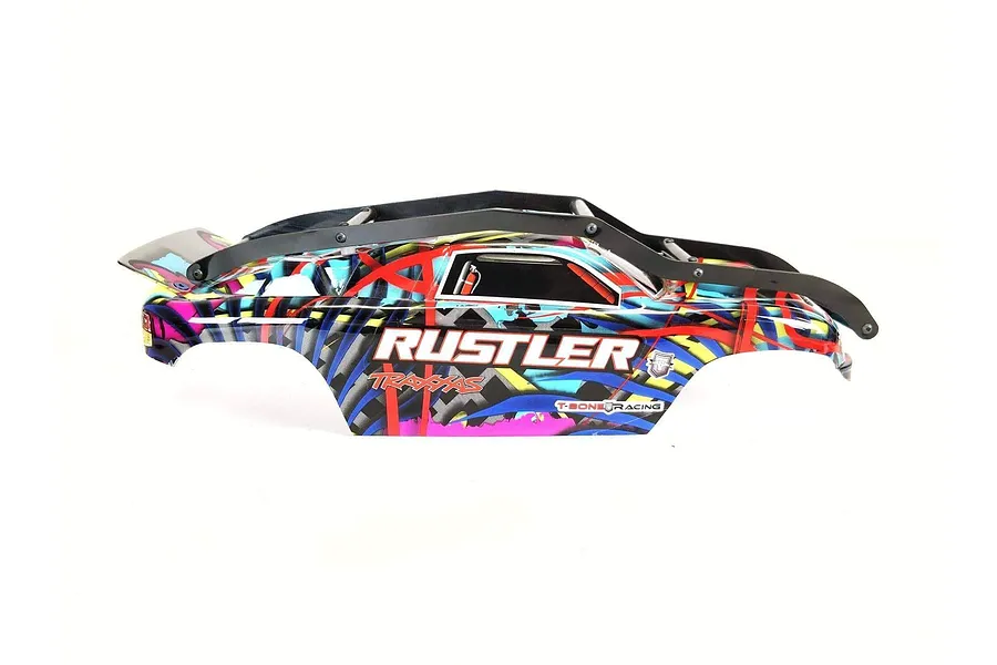 T-Bone Racing Black Traxxas Rustler VXL/XL5 R1 EXO Roll Cage image 38983