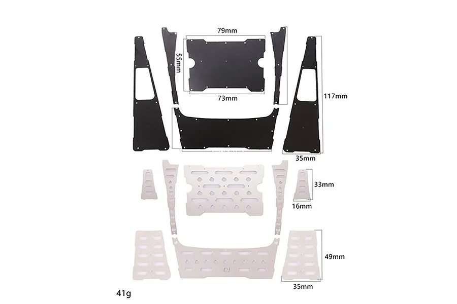 GPM Silver Stainless Steel TRX-4 Defender Slip Proof Bonnet Hood Plate Set 5Pcs image 39011