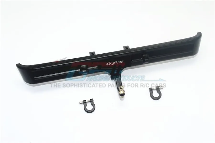 GPM Black Aluminium TRX-4 Chevy Blazer Rear Bumper w/ D-Ring &amp;amp; Drop Hitch image 39020