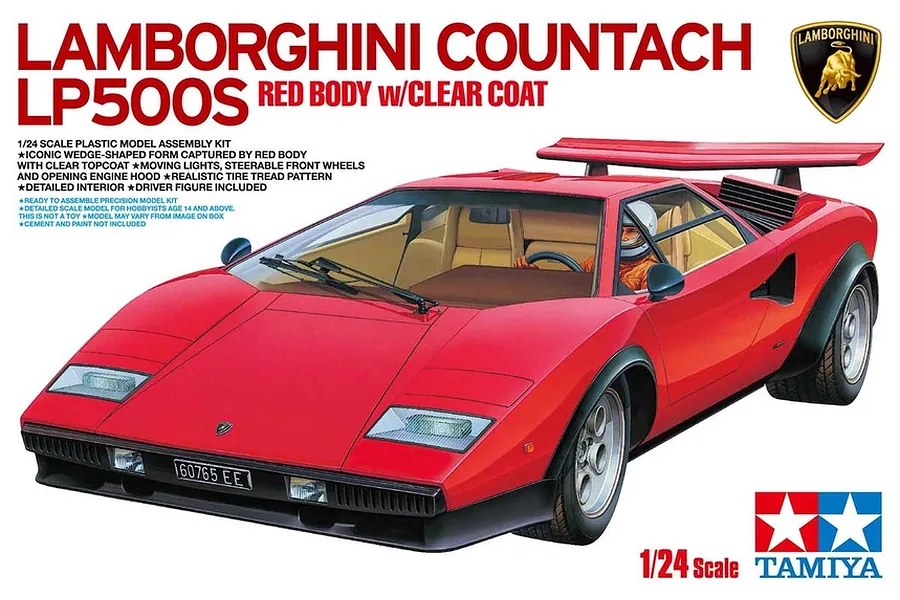 Tamiya 1/24 Lamborghini Countach LP500S Scaled Plastic Model Kit image 39042