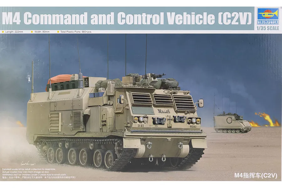 Trumpeter 1/35 M4 Command &amp;amp; Control Vehicle Scaled Plastic Model Kit image 39107