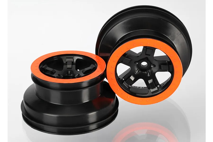 Traxxas 2.2/3.0&amp;quot; Black/Orange Rims 2Pcs image 39117