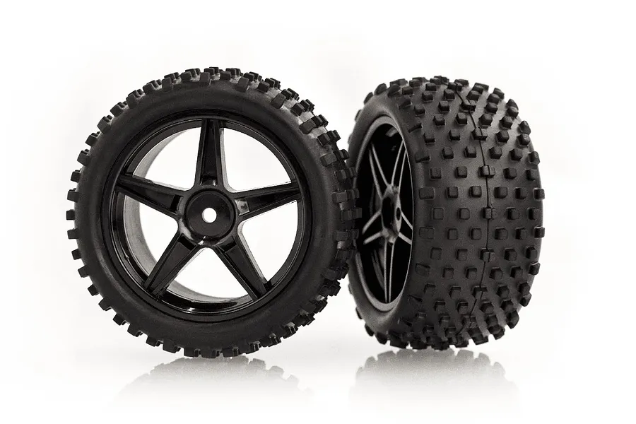 HSP 2.3&amp;quot; Rear Buggy Tyres on Black Rims - Wheels 2Pcs image 39151