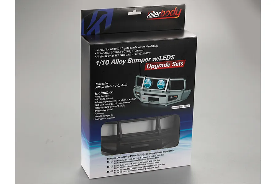 Killerbody 1/10 Toyota Land Cruiser Matt Black Alloy Bumper w/ LEDS Upgrade Sets image 39207