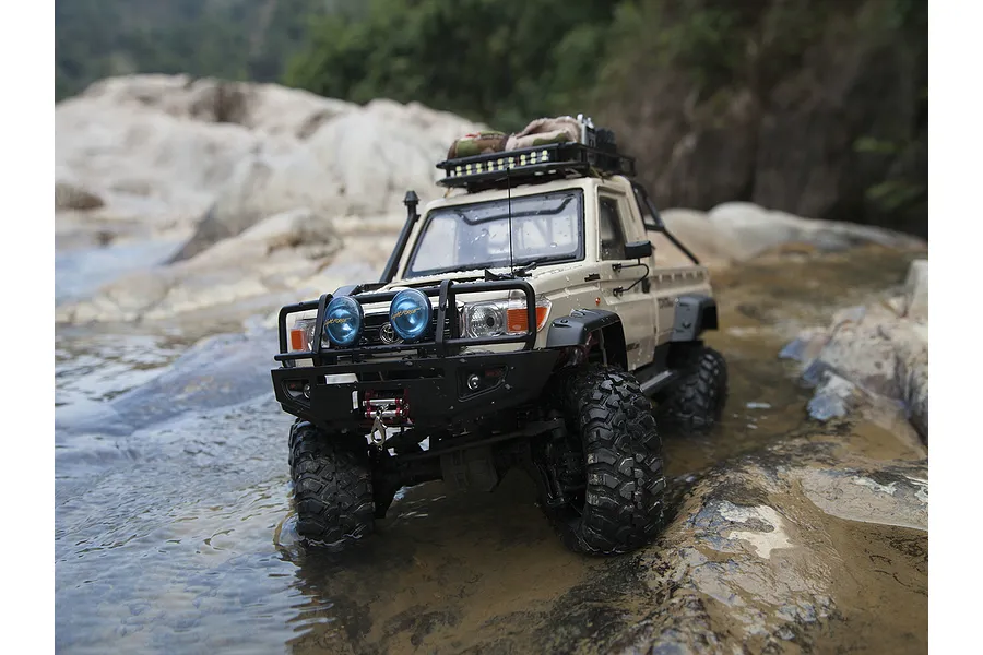 Killerbody 1/10 Toyota Land Cruiser Matt Black Alloy Bumper w/ LEDS Upgrade Sets image 39209