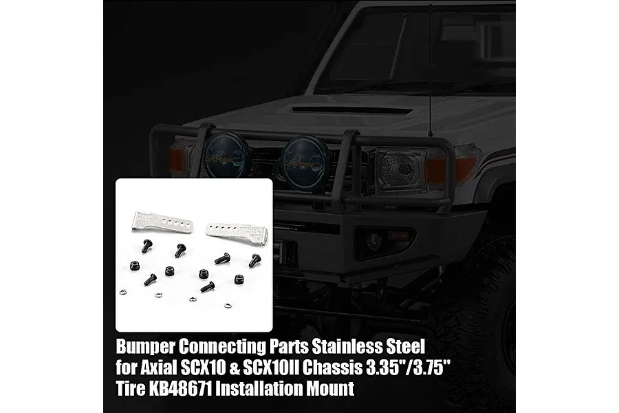 Killerbody 1/10 SCX10 &amp;amp; SCX10 II Stainless Steel Bumper Mount Kit for 3.35&amp;quot;/3.75&amp;quot; Tyres image 39219