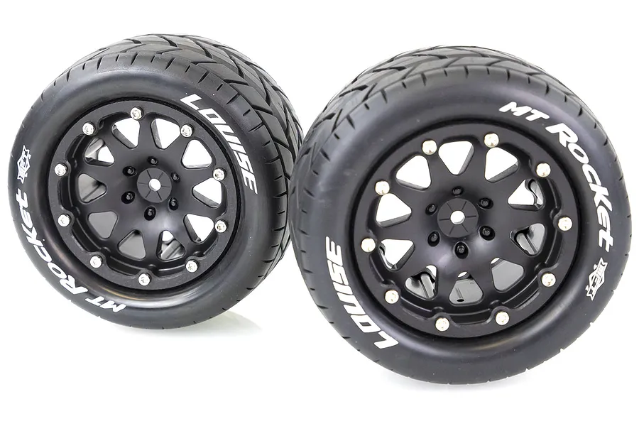Louise 3.3&amp;quot; MT-Rocket MFT Tyres on Black Rims - Beadlocked Wheels 2Pcs image 39457