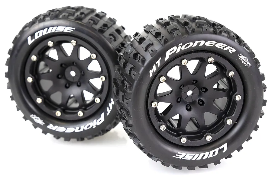 Louise 3.3&amp;quot; MT-Pioneer MFT Tyres on Black Rims - Beadlocked Wheels 2Pcs image 39463
