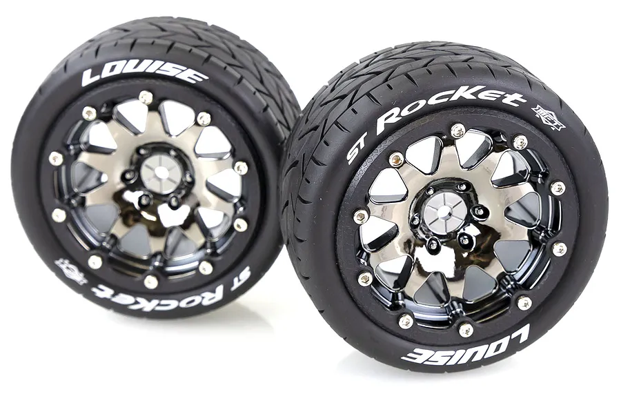 Louise 3.3&amp;quot; ST-Rocket MFT Tyres on Black Chrome Rims - Beadlocked Wheels 2Pcs image 39477