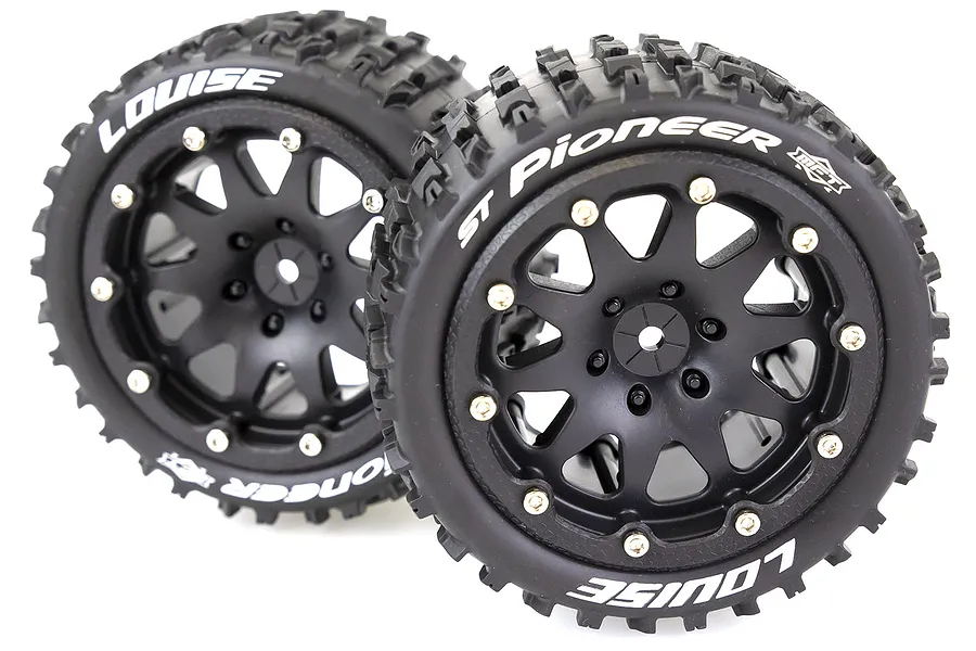 Louise 3.3&amp;quot; ST-Pioneer MFT Tyres on Black Rims - Beadlocked Wheels 2Pcs image 39481