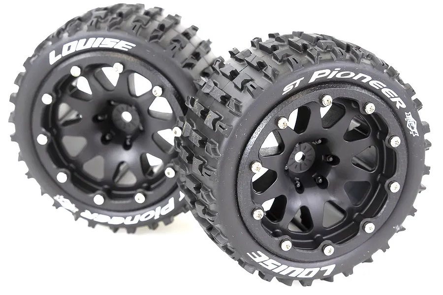 Louise 3.3&amp;quot; ST-Pioneer MFT Tyres on (1/2 Offset) Black Rims - Beadlocked Wheels 2Pcs image 39483