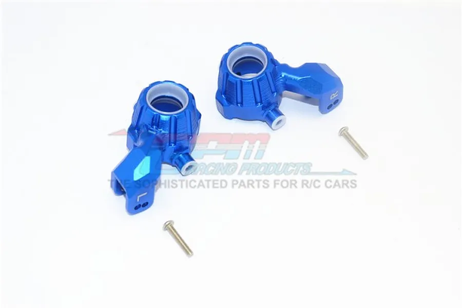 GPM Blue Aluminium Maxx 4S Left &amp;amp; Right Front Steering Hubs 2Pcs image 39807