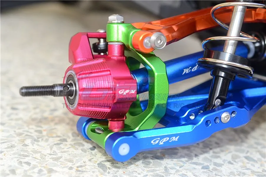 GPM Blue Aluminium Maxx 4S Left &amp;amp; Right Front Hub Carriers 2Pcs image 39811