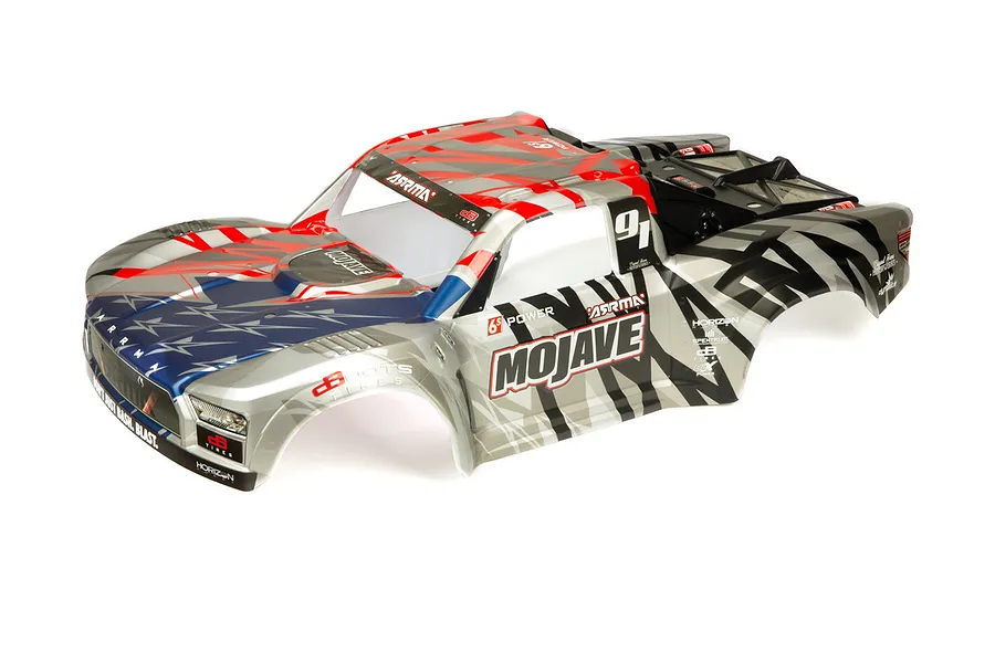 ARRMA 1/7 Mojave BLX Silver/Red Painted Short Course Body Shell image 39890