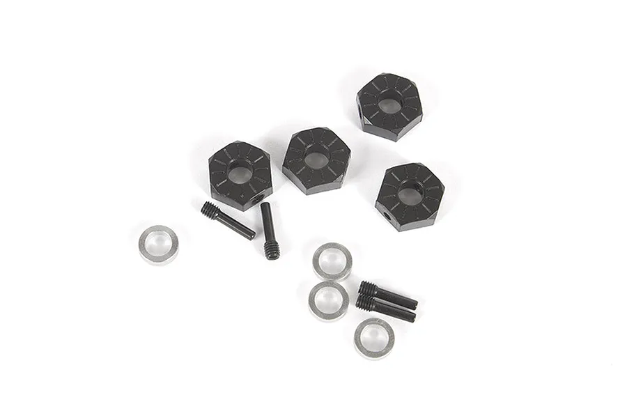 Axial 12mm Black Aluminium Wheel Hexes 4Pcs w/ Hardware image 39957