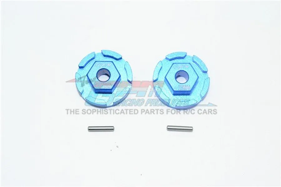 GPM Blue Aluminium Traxxas Rustler 4x4 12mm (+2mm Off-Set) Wheel Hex 2Pcs image 40155
