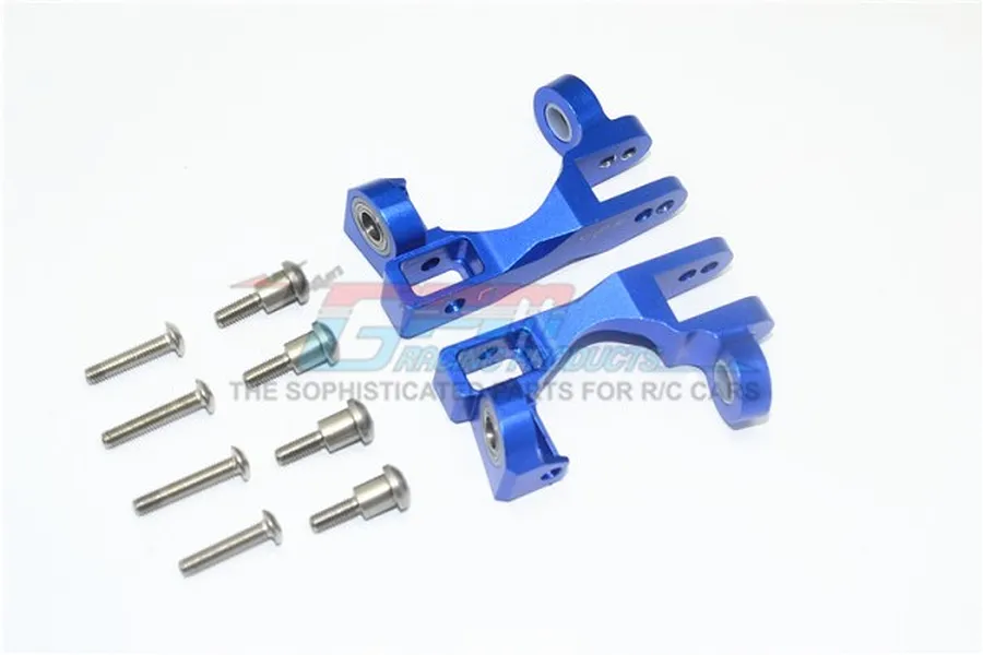 GPM Blue Aluminium Slash 4x4 Left &amp;amp; Right Front Hub Carriers 2Pcs image 40176