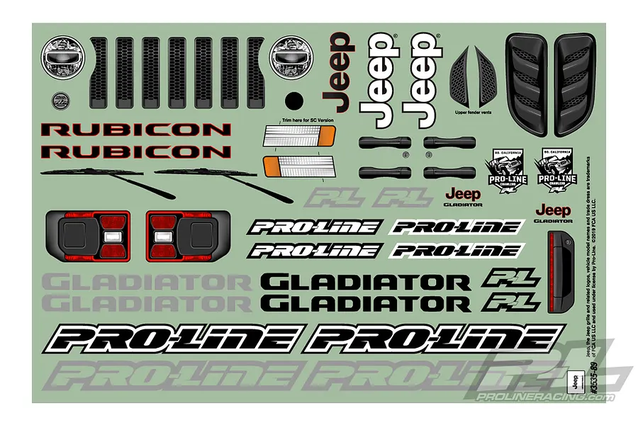 Pro-Line 1/10 2020 Jeep Gladiator Unpainted Body Shell image 40200
