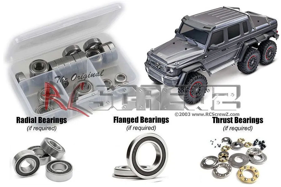 RC Screwz Complete Rubber Shielded Bearing Kit for Traxxas TRX-6 image 40213