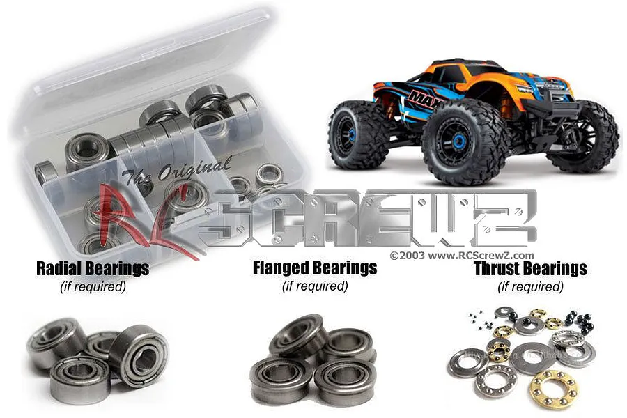 RC Screwz Complete Metal Shielded Bearing Kit for Traxxas Maxx 4S image 40214