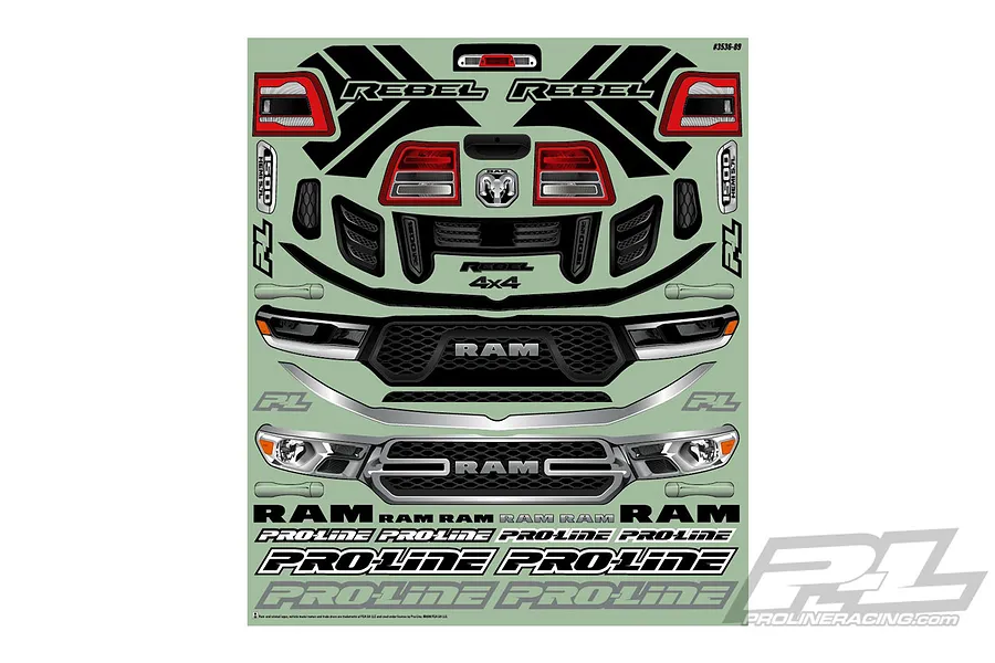 Pro-Line 1/8 2020 Ram Rebel 1500 Pre-Cut Unpainted Body Shell image 40325