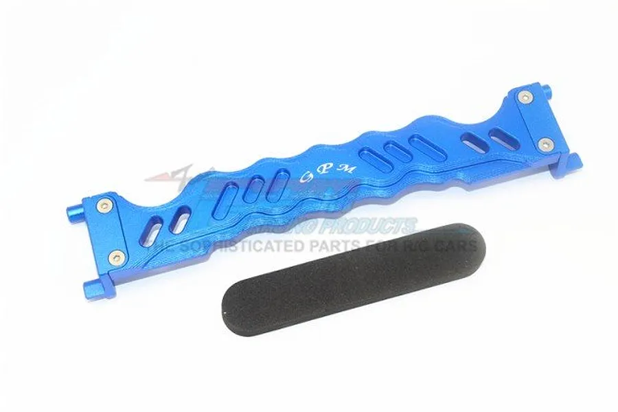 GPM Blue Aluminium Maxx 4S Battery Hold Down w/ Foam Spacers image 40348