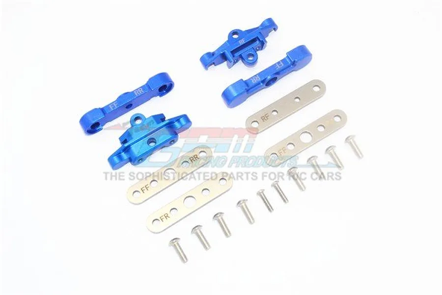 GPM Blue Aluminium Maxx 4S Front &amp;amp; Rear Lower Suspension Arm Tie Bar Set image 40350