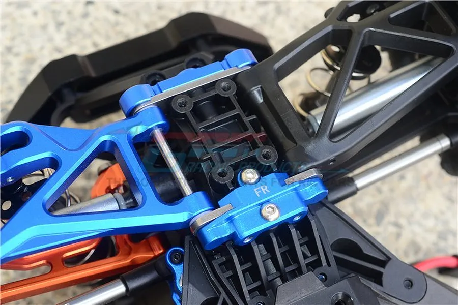 GPM Blue Aluminium Maxx 4S Front &amp;amp; Rear Lower Suspension Arm Tie Bar Set image 40351
