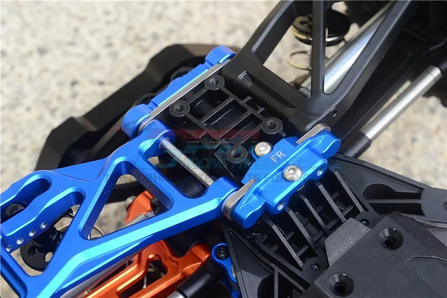 GPM Blue Aluminium Maxx 4S Front Lower Suspension Arm Tie Bar Set image 40356