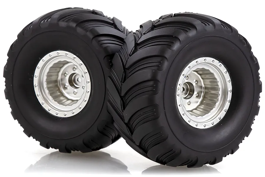 HSP 2.2&amp;quot; Crusher Off Road Tyres on Chrome Rims - Wheels 2Pcs image 40386