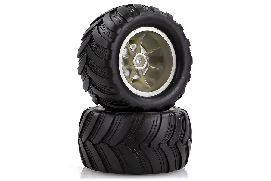 HSP 2.2&amp;quot; Crusher Off Road Tyres on Chrome Rims - Wheels 2Pcs image 40388