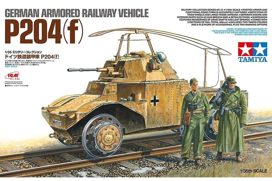 Tamiya 1/35 German Armored Railway Vehicle P204(f) Scaled Plastic Model Kit image 40393