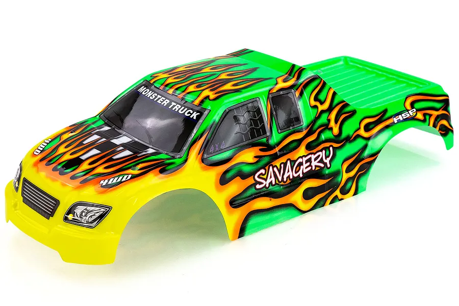 HSP 1/8 Savagery Truck Painted Green Body Shell image 40416