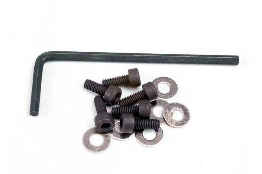 Traxxas 3x8mm Fine Thread Cap Head Screws 6Pcs w/ Washers &amp;amp; Allen Key image 4059