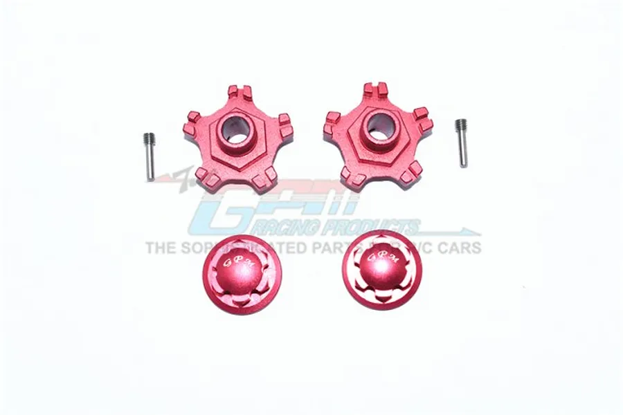 GPM Red Aluminium ARRMA Limitless &amp;amp; Infraction Clawed Wheel Hexs 2Pcs w/ +6mm Off-Set, Wheel Nuts &amp;amp; Grub Screws image 40614