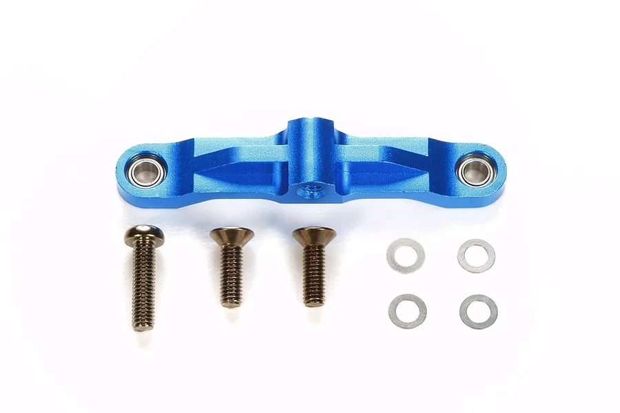 Tamiya TT-02 Blue Aluminium Steering Ackerman Plate w/ Bearings image 40662